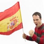 Bandera de España con Palo 60 x 90 cm