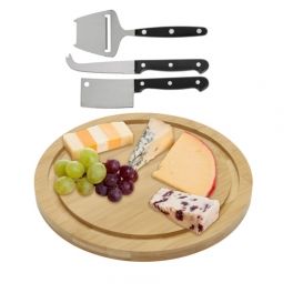 Bamboo Cheese Board and Knife Set (4 pieces)