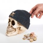 Skull Money Box with Pirate Hat