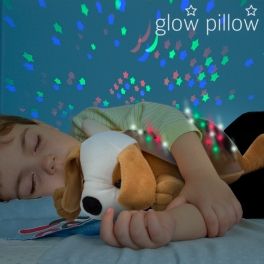 Peluche Veilleuse Chiot avec Projection LED Glow Pillow 