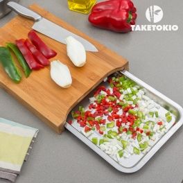 Bamboo Cutting Board with Tray Take Tokio