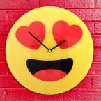 Hearts Emoticon Wall Clock