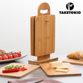 TakeTokio Bamboo Set of Chopping Boards with Base (7 pieces)