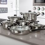 Batterie de Cuisine Inox (12 pièces)