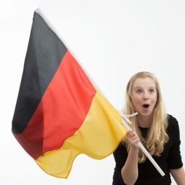 German Flag with Pole (90 x 60 cm)